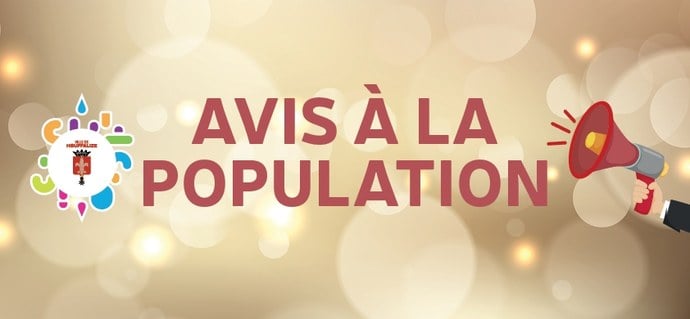 Avis à la population - Fermeture